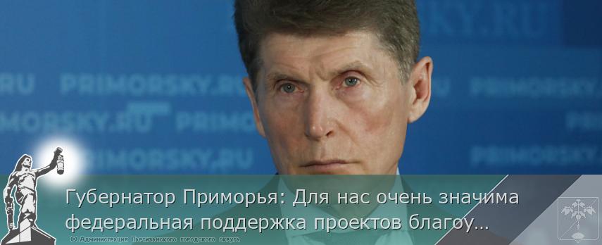 Губернатор Приморья: Для нас очень значима федеральная поддержка проектов благоустройства​ края | Администрация муниципального округа город Партизанск Приморского края Официальный сайт
