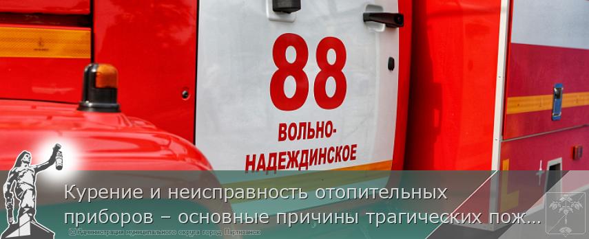 Курение и неисправность отопительных приборов – основные причины трагических пожаров в Приморье | Администрация муниципального округа город Партизанск Приморского края Официальный сайт