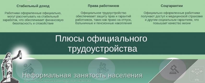 Неформальная занятость населения | Администрация муниципального округа город Партизанск Приморского края Официальный сайт