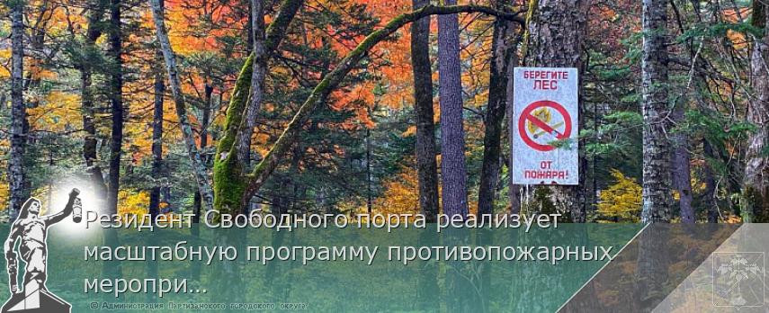 Резидент Свободного порта реализует масштабную программу противопожарных мероприятий в Приморье | Администрация муниципального округа город Партизанск Приморского края Официальный сайт