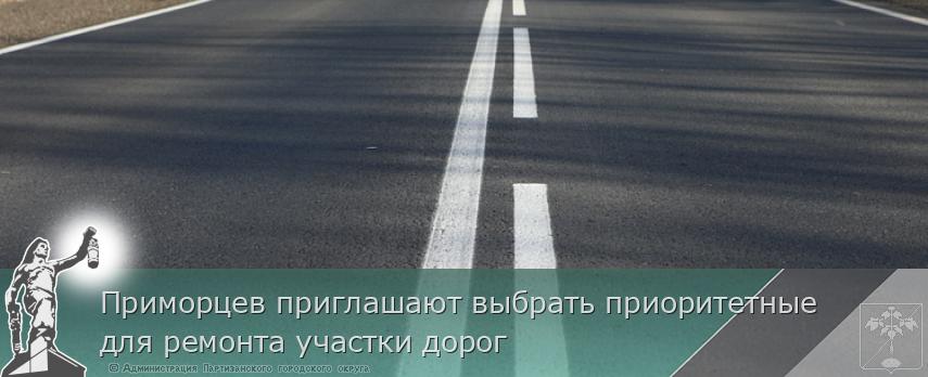 Приморцев приглашают выбрать приоритетные для ремонта участки дорог | Администрация муниципального округа город Партизанск Приморского края Официальный сайт