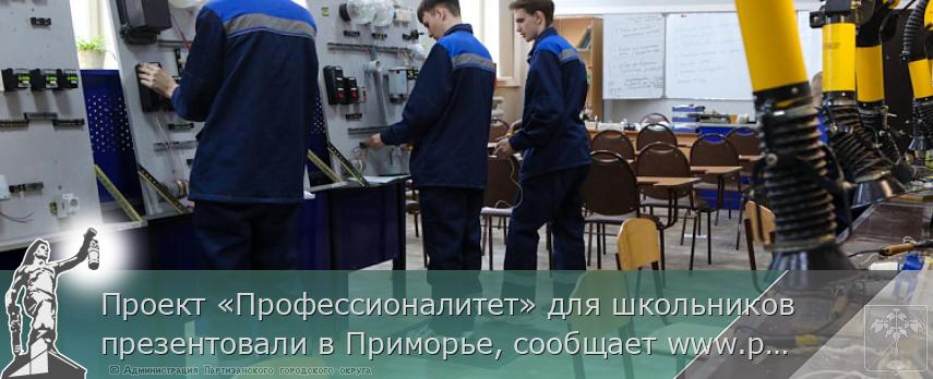 Проект «Профессионалитет» для школьников презентовали в Приморье, сообщает www.primorsky.ru | Администрация муниципального округа город Партизанск Приморского края Официальный сайт